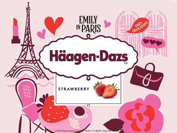 Emily in Paris x Haagen-Dazs Strawberry Ice Cream Pint Design