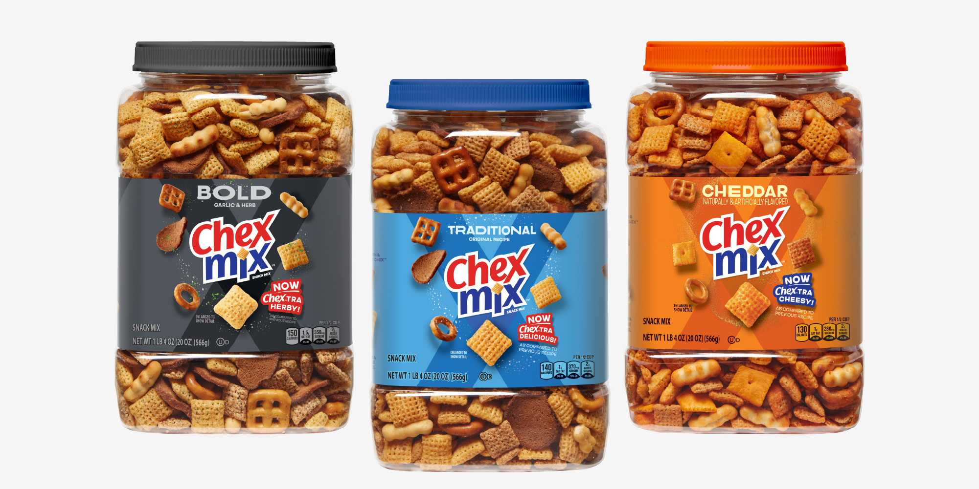 Chex Mix tubs